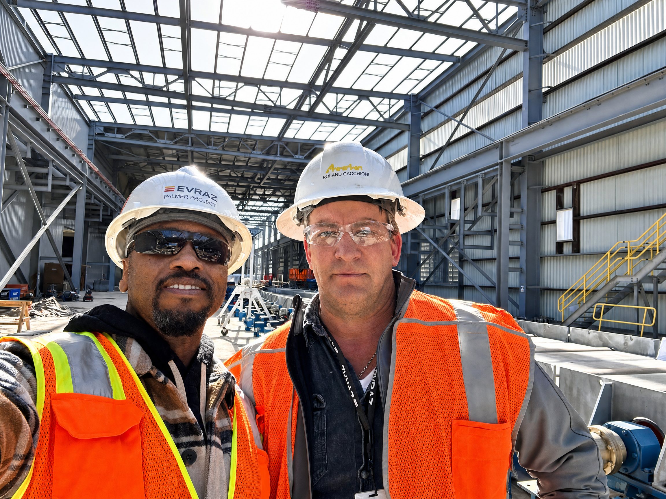 Verniss Dillon and Roland Cacchioni on site at the EVRAZ Palmer project
